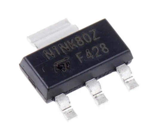 63-5004-48　STN1NK80Z N-Channel MOSFET, 250 mA, 800 V MDmesh, SuperMESH, 3 + Tab-Pin SOT-223 STMicroelectronics　STN1NK80Z