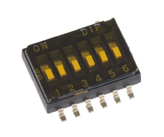 63-5159-16　2 Way Surface Mount DIP Switch SPST, Flush Slide Actuator　DHA-02T-Q
