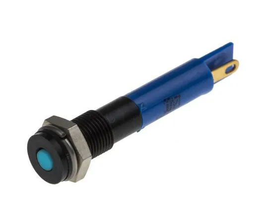 63-4977-68　RS PRO Blue Indicator, 12 V dc, 6mm Mounting Hole Size, Solder Tab Termination, IP67　700-1621