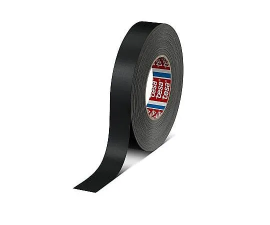 63-5078-45　Tesa Tesa 4651 Acrylic Coated Black Cloth Tape, 25mm x 50m, 0.31mm Thick　4651 black 50mx25mm
