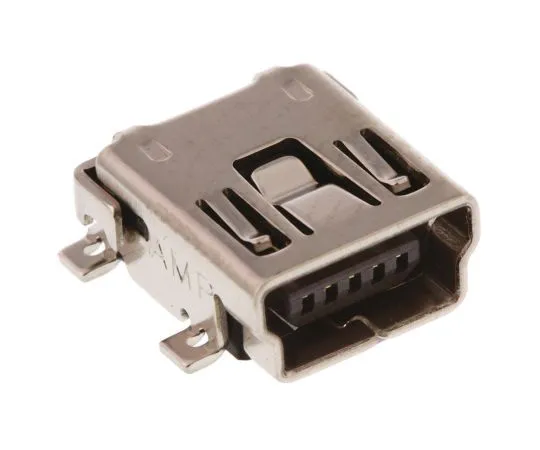 63-5013-69　TE Connectivity Right Angle, SMT Mount, Version 2.0 Type B Mini USB Connector, Receptacle　1734035-2