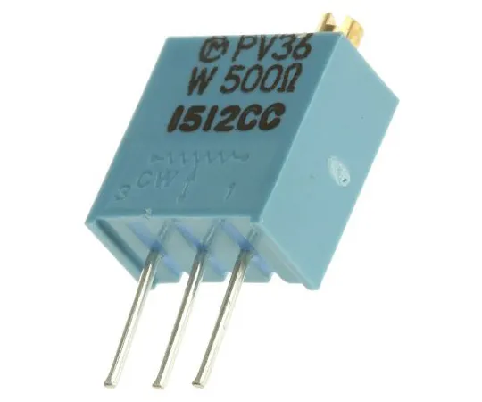 63-5083-98　500Ω Through Hole Trimmer Potentiometer 0.5W Top Adjust Bourns PV36 Series　PV36W501C01B00