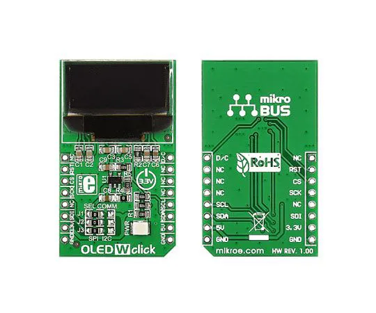 63-5161-18　MikroElektronika MIKROE-1649, OLED W click OLED Display Add On Board With SSD1306　MIKROE-1649