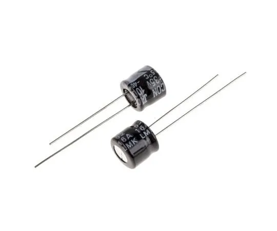 63-4989-61　RS PRO 100μF 35V dc Aluminium Electrolytic Capacitor, Through Hole 8 (Dia.) x 7mm +105°C 8mm 3.5mm 7mm　707-5815