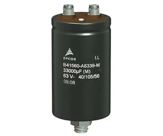 63-5088-91　EPCOS 33000μF 40V dc Aluminium Electrolytic Capacitor, Chassis Mount 51.6 x 80.7mm +105°C 51.6mm 22.2mm　B41580A7339M000