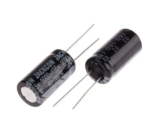 63-4998-31　RS PRO 1000μF 35V dc Aluminium Electrolytic Capacitor, Through Hole 13 (Dia.) x 26mm +105°C 13mm 5mm 26mm　711-1330
