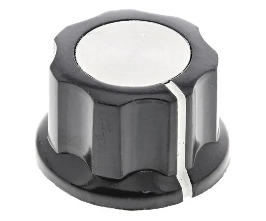 63-5096-55　TE Connectivity Potentiometer Knob, Grub Screw Type, 21.7mm Knob Diameter, Black, 6.35mm Shaft　PKES70B1/4