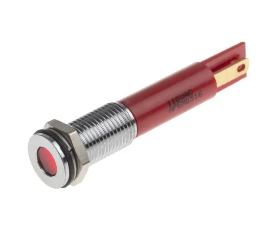 63-5176-03　RS PRO Red Indicator, 110 V ac, 8mm Mounting Hole Size, Faston, Solder Lug Termination, IP67　913-8722