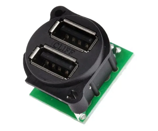 63-5151-55　RS Pro Dual Port Panel Mount, Version 2.0 USB Connector, Receptacle　862-1567