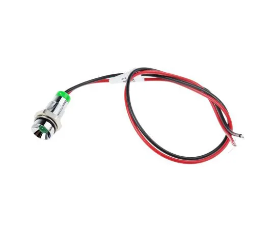 63-5022-23　RS PRO Green Indicator, 2 V dc, 6mm Mounting Hole Size, Lead Wires Termination, IP67　722-7693
