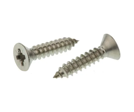 63-6571-43　RS PRO Plain Stainless Steel Countersunk Head Self Tapping Screw, N°No. 8 x 3/4in Long 19mm Long　180-689