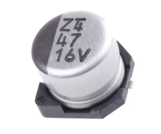 63-5043-45　Nichicon 47μF 16V dc Aluminium Electrolytic Capacitor, Surface Mount 6.3 (Dia.) x 5.4mm +85°C 6.3mm　UWX1C470MCL1GB