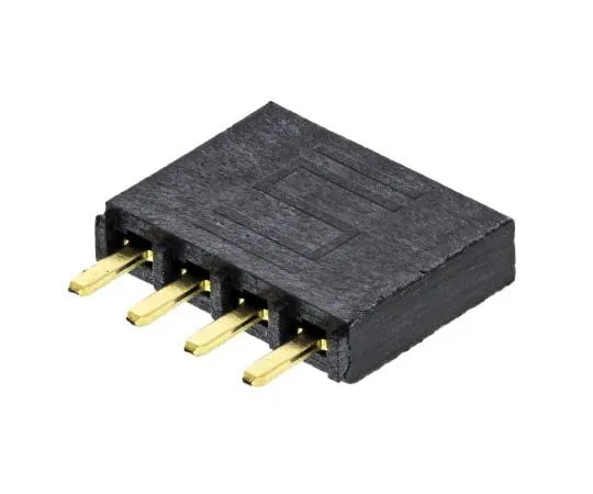 63-5080-20　Samtec SSW Series 2.54mm Pitch 4 Way 1 Row Straight PCB Socket, Through Hole, Solder Termination　SSW-104-01-G-S
