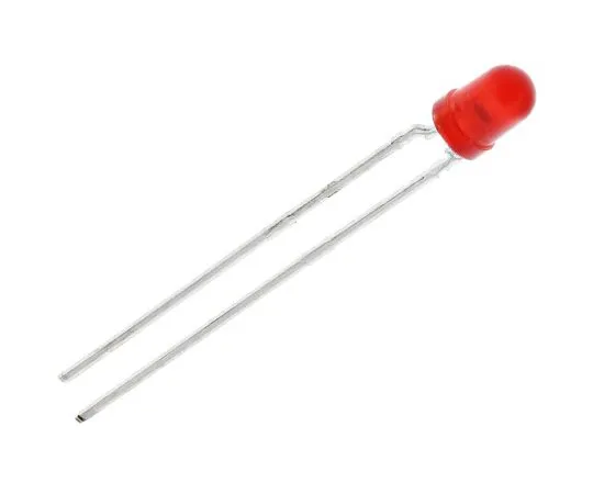 63-4992-65　2.4 V Red LED 3mm Through Hole, Vishay TLLR4401　TLLR4401