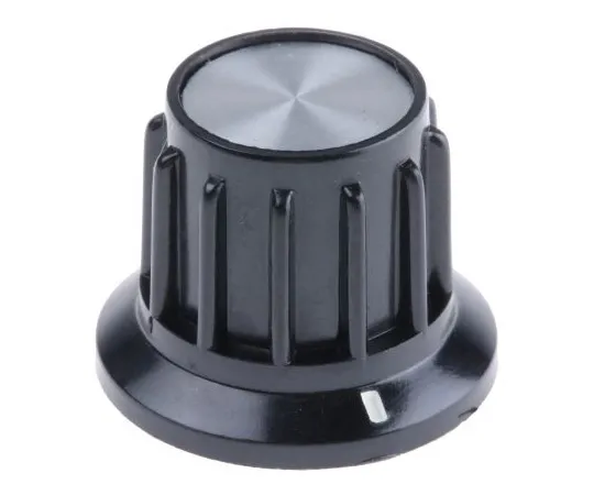 63-5096-56　TE Connectivity Potentiometer Knob, Grub Screw Type, 24.9mm Knob Diameter, Black, 6.35mm Shaft　PKA70B1/4