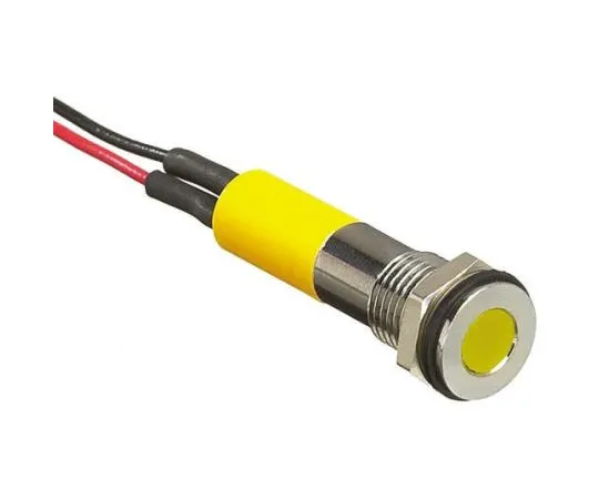 63-4978-09　RS PRO Yellow Indicator, 2 V dc, 8mm Mounting Hole Size, Lead Wires Termination, IP67　700-1899