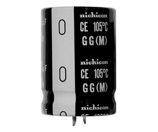 63-5145-39　Nichicon 150μF 450V dc Aluminium Electrolytic Capacitor, Through Hole 25 (Dia.) x 30mm +105°C 25mm 10mm　LGG2W151MELA30