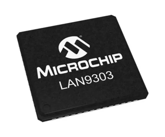 63-5010-66　Microchip Ethernet Switch, MII/RMII, 10 Mbps, 100 Mbps 3.3 V, 56-Pin QFN　LAN9303-ABZJ