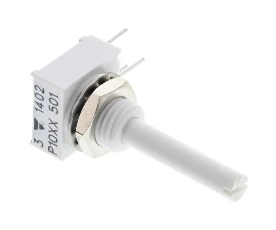 63-5105-53　Vishay 1 Gang Rotary Cermet Potentiometer with a 3 mm Dia. Shaft, 500Ω, ±10%, 0.5W, Linear P10XXAI501KB30　P10XXAI501KB30