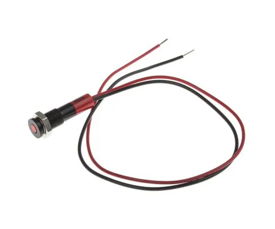 63-4978-05　RS PRO Red Indicator, 24 V dc, 6mm Mounting Hole Size, Lead Wires Termination, IP67　700-1873