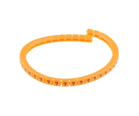 63-5125-97　RS Pro Snap On Cable Marker, Pre-printed 7 Black on Orange 3 → 3.4mm Dia. Range　812-1278