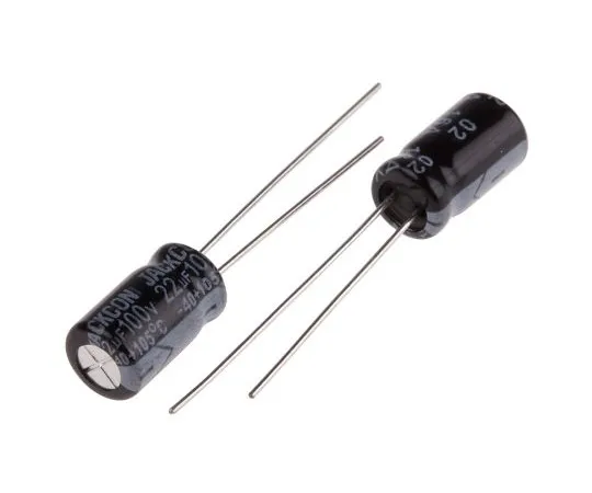 63-4998-69　RS PRO 22μF 100V dc Aluminium Electrolytic Capacitor, Through Hole 6.3 (Dia.) x 11mm +105°C 6.3mm 2.5mm 11mm　711-1703