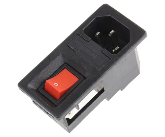63-5125-19　RS Pro C14 Snap-In IEC Plug Male, 6A, 250 V ac, F*** Size 5 x 20mm　811-7222
