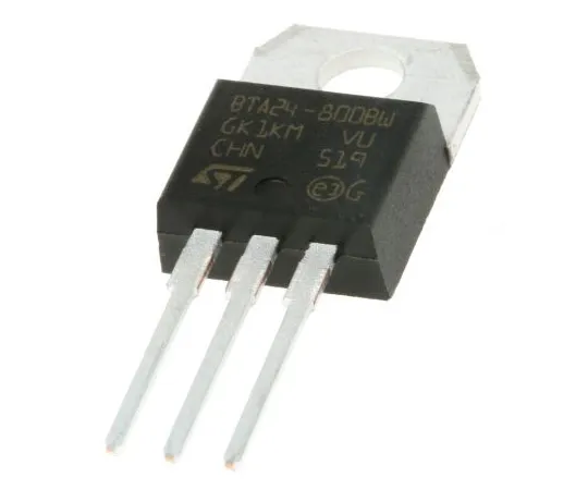 63-5108-18　BTA24-800BWRG 25A, 800V, TRIAC, Gate Trigger 1.3V 100mA, 3-pin, Through Hole, TO-220AB STMicroelectronics　BTA24-800BWRG