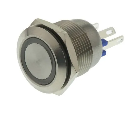 63-4992-75　Bulgin Single Pole Single Throw (SPST) Momentary Push Button Switch, IP66, 19.2 (Dia.)mm, Panel Mount, 24V dc　MPI002/28/BL