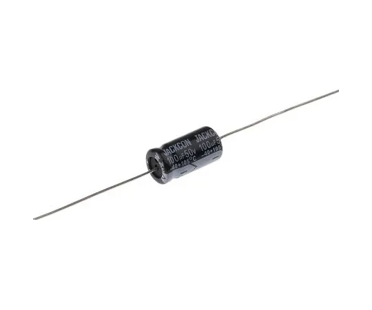 63-4990-11　RS PRO 100μF 50V dc Aluminium Electrolytic Capacitor, Through Hole 8 (Dia.) x 16mm +105°C 8mm 16mm　707-6540