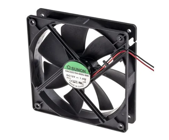 63-5124-71　Sunon HAC Series Axial Fan, 120 x 120 x 25mm, 93m³/h, 1.9W, 12 V dc　HAC0251S4-000U-999