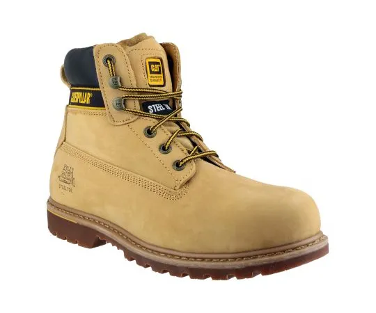 63-5167-76　CAT Holton Honey Steel Toe Men Safety Boots, UK 8, US 9　Holton SB Honey 8