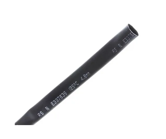63-4979-51　RS Pro Black No Heat Shrink Tubing 4.8mm Sleeve Dia. x 9m Length 2:1 Ratio　700-4649