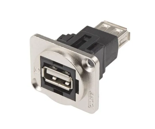 63-5173-42　RS Pro 2 Port Straight Panel Mount Female Version USB 2.0 A USB Adaptor　907-5637