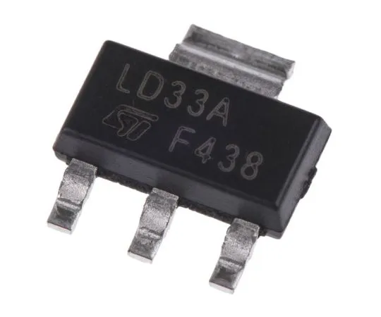 63-4961-76　STMicroelectronics LD1117AS33TR, LDO Regulator, 1.2A, 3.3 V, ±2% 3+Tab-Pin, SOT-223　LD1117AS33TR