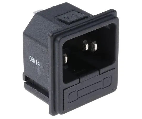 63-5125-15　RS PRO C14 Snap-In IEC Plug Male, 10A, 250 V ac, F*** Size 5 x 20mm　811-7204