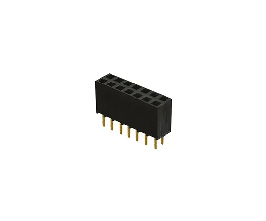 63-5080-26　Samtec SSW Series 2.54mm Pitch 14 Way 2 Row Straight PCB Socket, Through Hole, Solder Termination　SSW-107-02-G-D