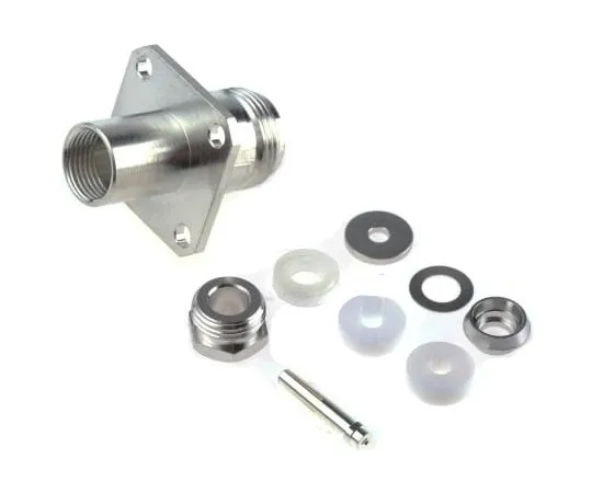 63-5002-03　Telegartner 50Ω Straight Panel Mount N Type Connector, jack, Clamp Termination, 0 → 11GHz, RG141 A/U, RG142 B/U,　J01021H1119