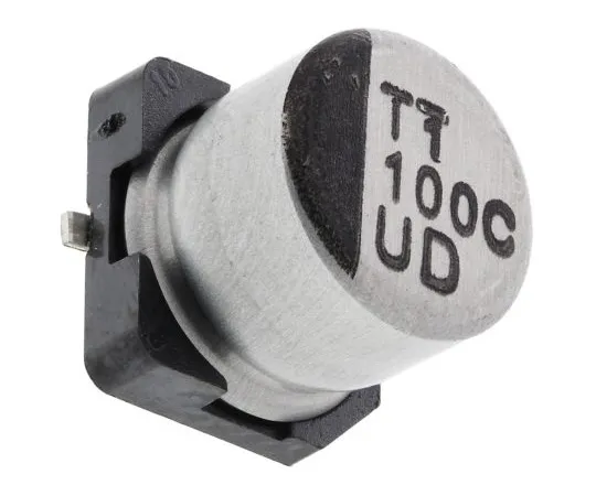 63-5042-07　Nichicon 100μF 16V dc Aluminium Electrolytic Capacitor, Surface Mount 6.3 (Dia.) x 5.8mm +105°C 6.3mm 2.2mm　UUD1C101MCL1GS
