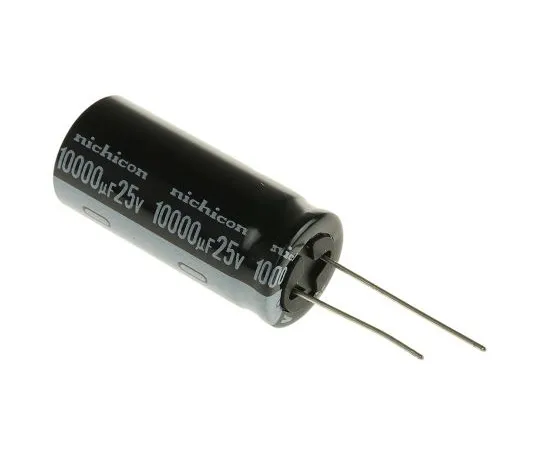 63-5043-13　Nichicon 10000μF 25V dc Aluminium Electrolytic Capacitor, Through Hole 18 (Dia.) x 40mm +105°C 18mm 7.5mm　UVY1E103MHD