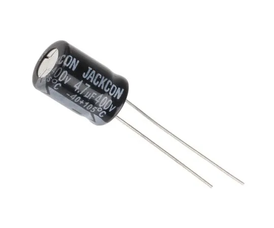 63-5024-27　RS PRO 4.7μF 400V dc Aluminium Electrolytic Capacitor, Through Hole 8 (Dia.) x 11mm +105°C 8mm 3.5mm 11mm　723-9700