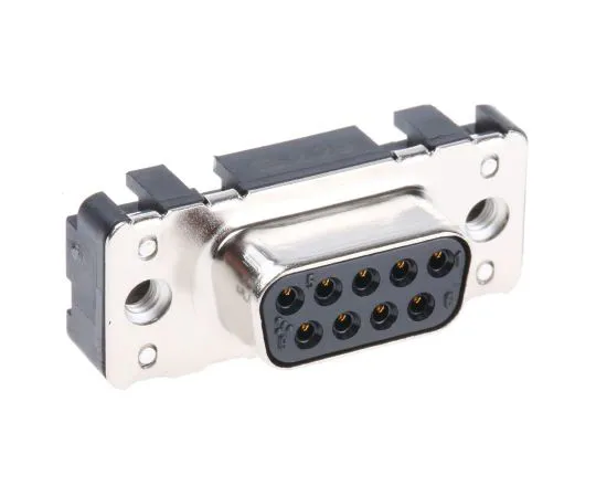 63-4971-13　Harting 9 Way Through Hole PCB D-sub Connector Socket, 2.74mm Pitch, with 4-40 UNC Threaded Inserts　9661516512