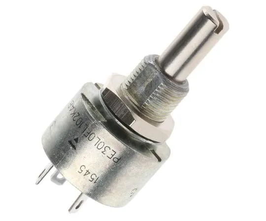 63-5105-75　Vishay 1 Gang Rotary Cermet Potentiometer with a 6 mm Dia. Shaft, 1kΩ, ±10%, 3W, Linear PE30L0FL102KAB　PE30L0FL102KAB
