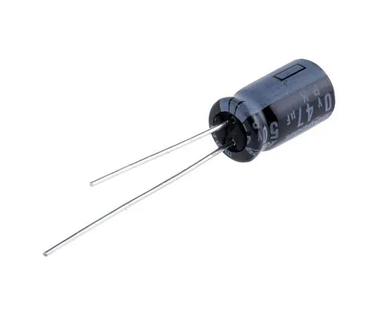 63-5078-60　Rubycon 47μF 50V dc Aluminium Electrolytic Capacitor, Through Hole 6.3 (Dia.) x 11mm +85°C 6.3mm 2.5mm　50PK47MEFC6.3X11
