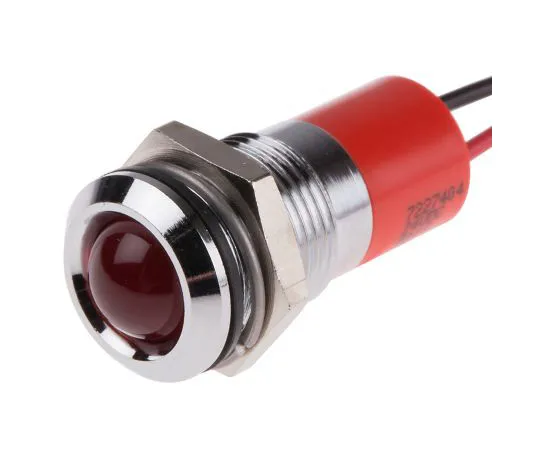 63-5022-04　RS PRO Red Indicator, 24 V dc, 14mm Mounting Hole Size, Lead Wires Termination, IP67　722-7404