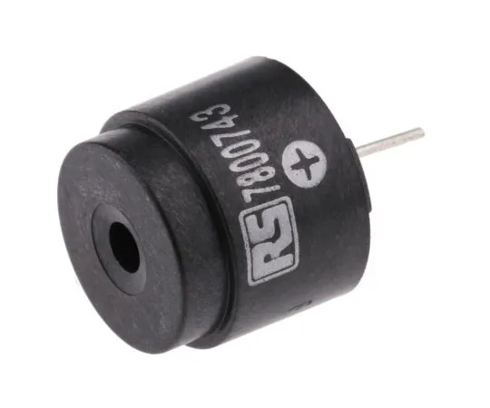 63-5094-45　RS PRO 9 → 15 V Pk-Pk 85dB Through Hole Continuous External Piezo Buzzer　780-0743