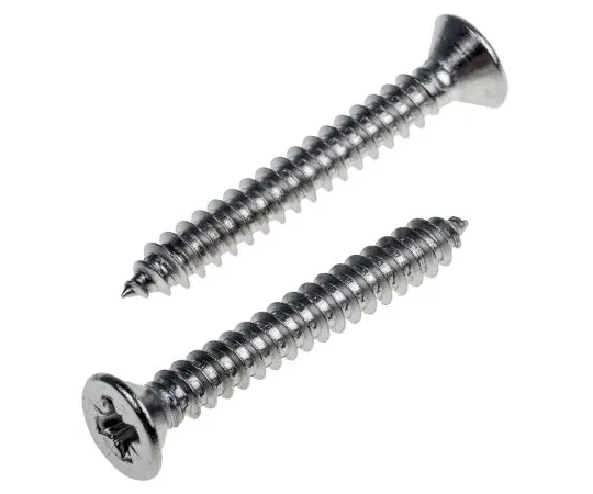 63-6571-46　RS PRO Plain Stainless Steel Countersunk Head Self Tapping Screw, N°No. 8 x 1.1/4in Long 32mm Long　180-702
