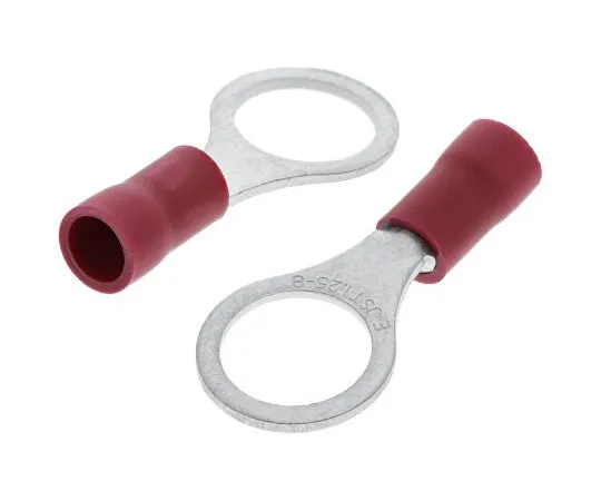 63-4964-84　JST FV Series Insulated Crimp Ring Terminal, M8 (5/16) Stud Size, 0.25mm² to 1.65mm² Wire Size, Red　FVWS1.25-8(LF)