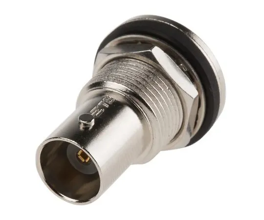 63-5049-64　TE Connectivity AMP Series Straight 50Ω Panel Mount Bulkhead Fitting BNC Connector, jack, Nickel, Solder Termination　5227426-1