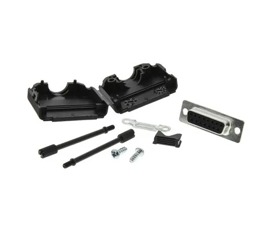 63-5080-86　15 Way D-Sub Socket Connector Kit With Contact Insert, D-sub Socket Connector, Hood, UNC 4-40 Thumb Screws　MHDPPK15-DB15S-K